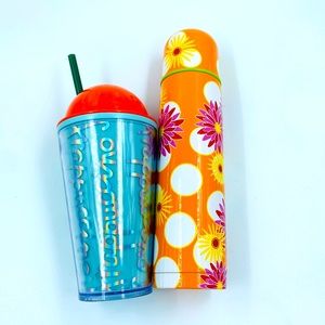 Vintage Starbucks Cup Tumbler Thermos Plyones Frappuccino Floral Coffee Tea